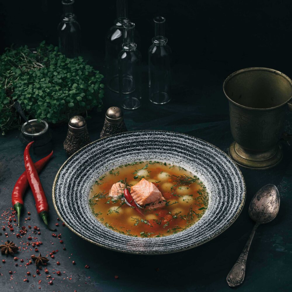 Fish soup with salmon